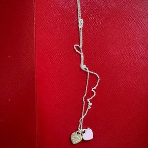 Tiffany & Co. Pink Double Heart necklace 🩷🩶